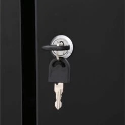 Husky Ready-to-Assemble 24-Gauge Steel Freestanding Garage Cabinet In Black (48 In. W X 72 In. H X 18.3 In. D) -Husky Shop black husky free standing cabinets g4802t us c3 1000