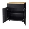 Husky Extra Wide Heavy Duty Welded 20-Gauge Steel 1-Drawer 2-Door Garage Cabinet In Black (32 In. W X 33 In. H X 21.5 In. D)