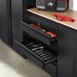 Husky Heavy Duty 18-Gauge Steel 5-Drawer Black Garage Base Cabinet -Husky Shop black husky free standing cabinets htc100007 31 1000