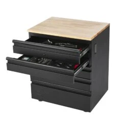 Husky Heavy Duty 18-Gauge Steel 5-Drawer Black Garage Base Cabinet -Husky Shop black husky free standing cabinets htc100007 c3 1000