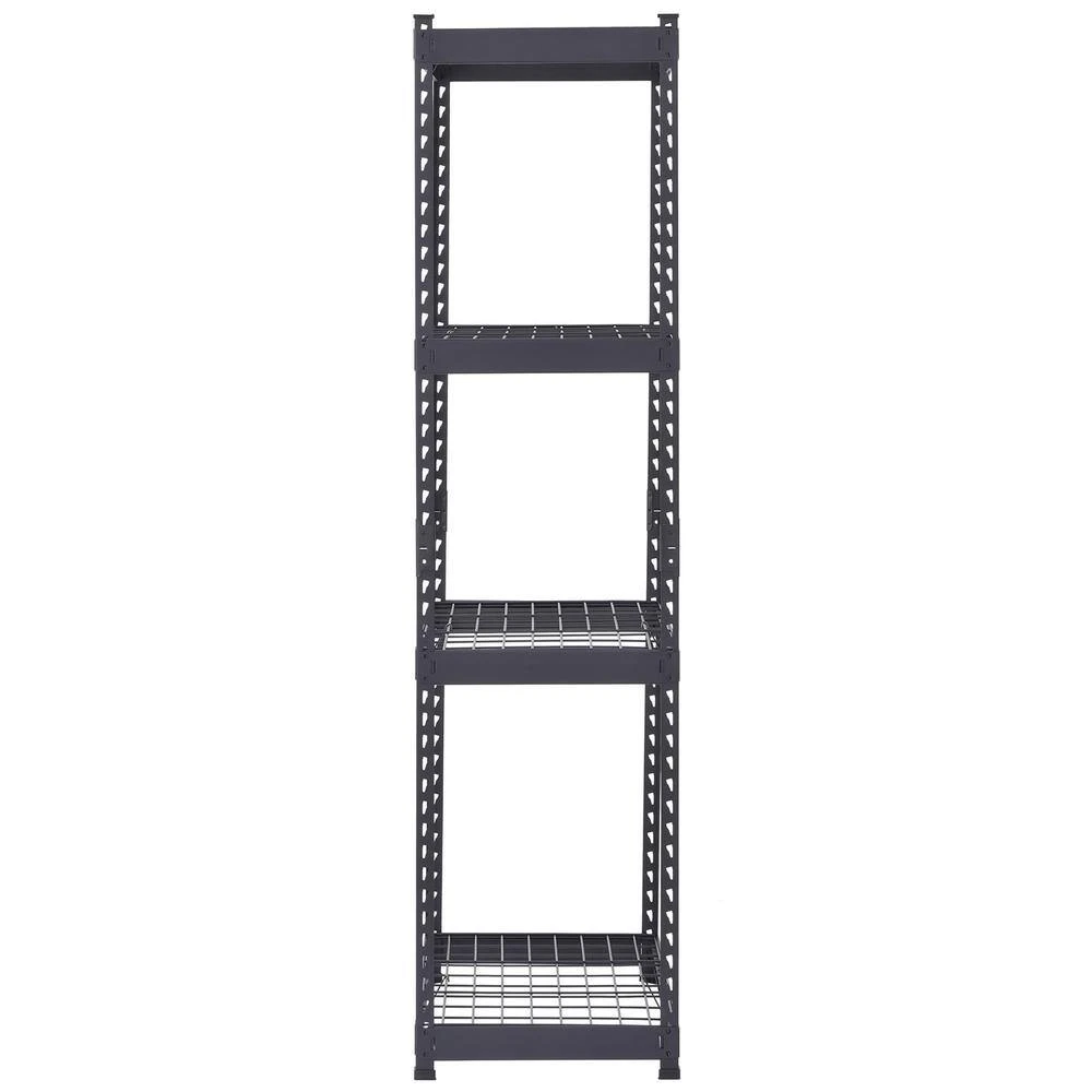 Husky 4-Tier Heavy Duty Boltless Steel Garage Storage Shelving Unit In Black (36 In. W X 72 In. H X 18 In. D) 5 Husky 4-Tier Heavy Duty Boltless Steel Garage Storage Shelving Unit In Black (36 In. W X 72 In. H X 18 In. D) - Image 5