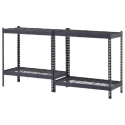 Husky 4-Tier Heavy Duty Boltless Steel Garage Storage Shelving Unit In Black (36 In. W X 72 In. H X 18 In. D) 22 Husky 4-Tier Heavy Duty Boltless Steel Garage Storage Shelving Unit In Black (36 In. W X 72 In. H X 18 In. D) -Husky Shop black husky freestanding shelving units n2r361872w4b 4f 1000
