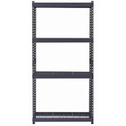 Husky 4-Tier Heavy Duty Boltless Steel Garage Storage Shelving Unit In Black (36 In. W X 72 In. H X 18 In. D) 20 Husky 4-Tier Heavy Duty Boltless Steel Garage Storage Shelving Unit In Black (36 In. W X 72 In. H X 18 In. D) -Husky Shop black husky freestanding shelving units n2r361872w4b 77 1000