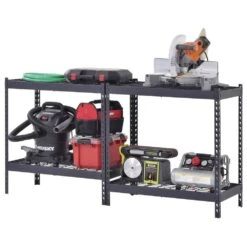 Husky 4-Tier Heavy Duty Boltless Steel Garage Storage Shelving Unit In Black (36 In. W X 72 In. H X 18 In. D) 17 Husky 4-Tier Heavy Duty Boltless Steel Garage Storage Shelving Unit In Black (36 In. W X 72 In. H X 18 In. D) -Husky Shop black husky freestanding shelving units n2r361872w4b a0 1000