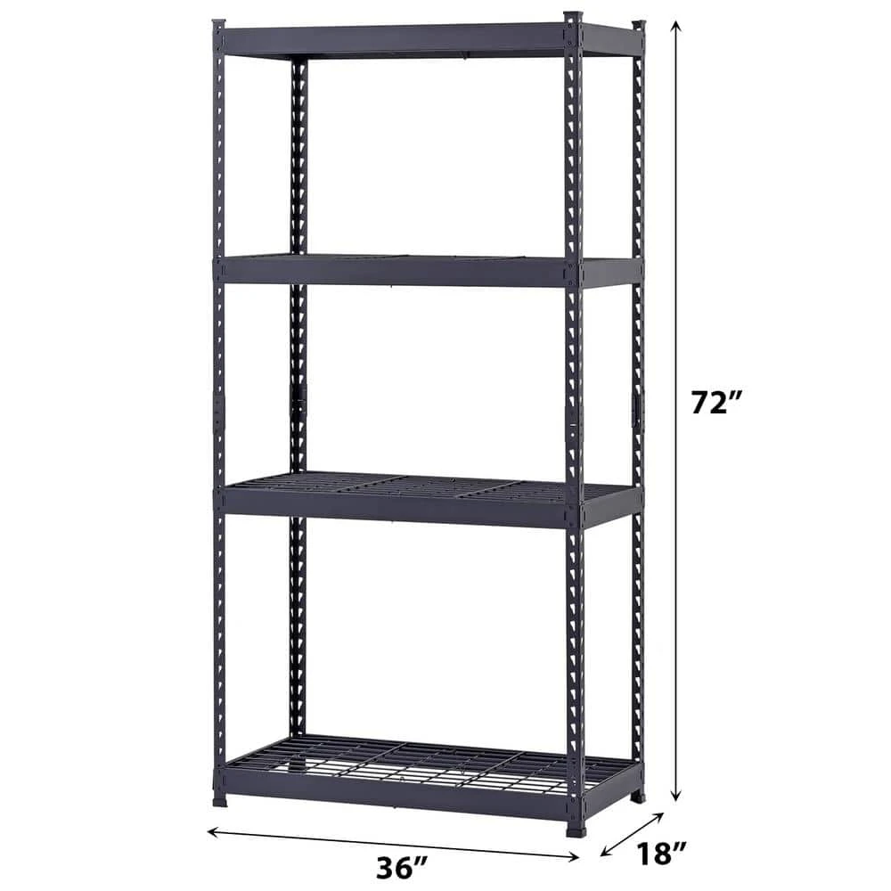 Husky 4-Tier Heavy Duty Boltless Steel Garage Storage Shelving Unit In Black (36 In. W X 72 In. H X 18 In. D) 8 Husky 4-Tier Heavy Duty Boltless Steel Garage Storage Shelving Unit In Black (36 In. W X 72 In. H X 18 In. D) - Image 8