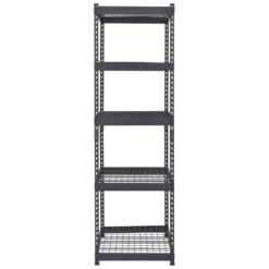Husky 5-Tier Heavy Duty Boltless Steel Garage Storage Shelving Unit In Black (48 In. W X 78 In. H X 24 In. D) -Husky Shop black husky freestanding shelving units n2r482478w5b 1d 1000