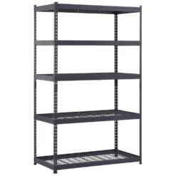 Husky 5-Tier Heavy Duty Boltless Steel Garage Storage Shelving Unit In Black (48 In. W X 78 In. H X 24 In. D) -Husky Shop black husky freestanding shelving units n2r482478w5b 40 1000