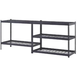 Husky 5-Tier Heavy Duty Boltless Steel Garage Storage Shelving Unit In Black (48 In. W X 78 In. H X 24 In. D) -Husky Shop black husky freestanding shelving units n2r482478w5b 4f 1000