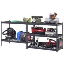 Husky 5-Tier Heavy Duty Boltless Steel Garage Storage Shelving Unit In Black (48 In. W X 78 In. H X 24 In. D) -Husky Shop black husky freestanding shelving units n2r482478w5b a0 1000