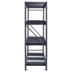 Husky 4-Shelf Metal Industrial Duty Freestanding Garage Storage Shelving Unit In Black (77 In. W X 72 In. H X 24 In. D) -Husky Shop black husky freestanding shelving units n2w772472w4b a0 1000