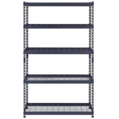 Husky 5-Shelf Metal Heavy-Duty Adjustable Garage Storage Shelving Unit In Black (48 In. W X 78 In. H X 24 In. D) 21 Husky 5-Shelf Metal Heavy-Duty Adjustable Garage Storage Shelving Unit In Black (48 In. W X 78 In. H X 24 In. D) -Husky Shop black husky freestanding shelving units n3r482478w5b 4f 1000