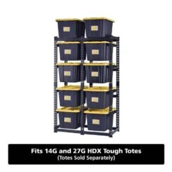 Husky 10-Tote Metal Storage Rack For HDX 14 And 27 Gal. Totes (50 In. W X 78 In. H X 24 In. D)