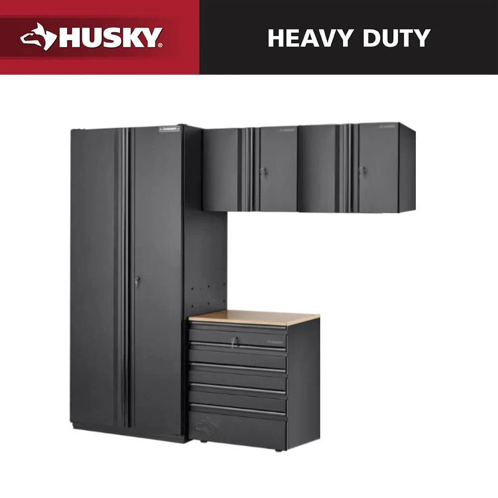 Husky 4-Piece Extra Wide Heavy Duty Welded Steel Garage Storage System 1 Husky 4-Piece Extra Wide Heavy Duty Welded Steel Garage Storage System