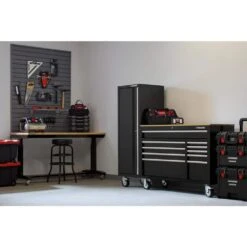 Husky Modular Tool Storage 52 In. W X 20 In. D Standard Duty Black Mobile Workbench Cabinet 19 Husky Modular Tool Storage 52 In. W X 20 In. D Standard Duty Black Mobile Workbench Cabinet -Husky Shop black husky mobile workbenches h52mwc10mod 1d 1000