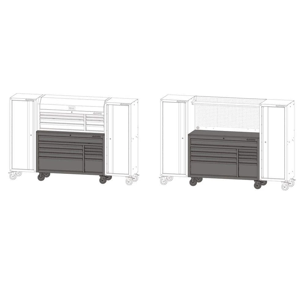 Husky Modular Tool Storage 52 In. W X 20 In. D Standard Duty Black Mobile Workbench Cabinet 15 Husky Modular Tool Storage 52 In. W X 20 In. D Standard Duty Black Mobile Workbench Cabinet - Image 15