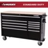 Husky Modular Tool Storage 52 In. W X 20 In. D Standard Duty Black Mobile Workbench Cabinet
