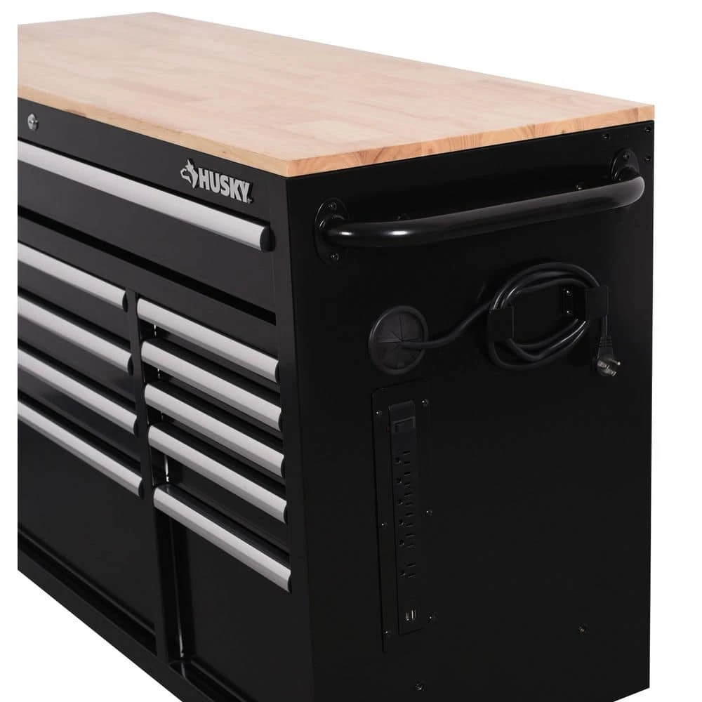 Husky Modular Tool Storage 52 In. W X 20 In. D Standard Duty Black Mobile Workbench Cabinet 13 Husky Modular Tool Storage 52 In. W X 20 In. D Standard Duty Black Mobile Workbench Cabinet - Image 13