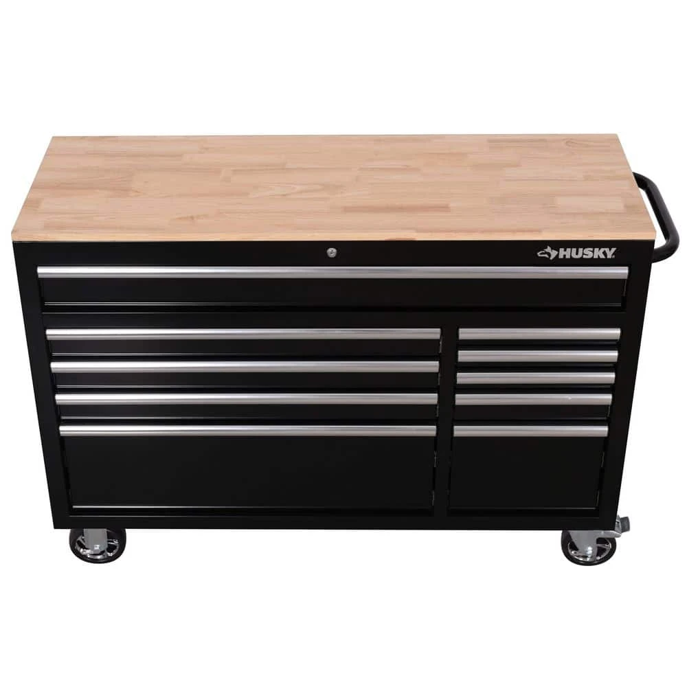 Husky Modular Tool Storage 52 In. W X 20 In. D Standard Duty Black Mobile Workbench Cabinet 7 Husky Modular Tool Storage 52 In. W X 20 In. D Standard Duty Black Mobile Workbench Cabinet - Image 7