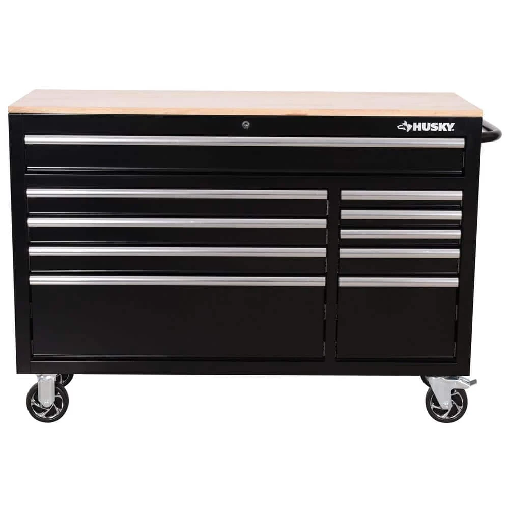 Husky Modular Tool Storage 52 In. W X 20 In. D Standard Duty Black Mobile Workbench Cabinet 2 Husky Modular Tool Storage 52 In. W X 20 In. D Standard Duty Black Mobile Workbench Cabinet - Image 2