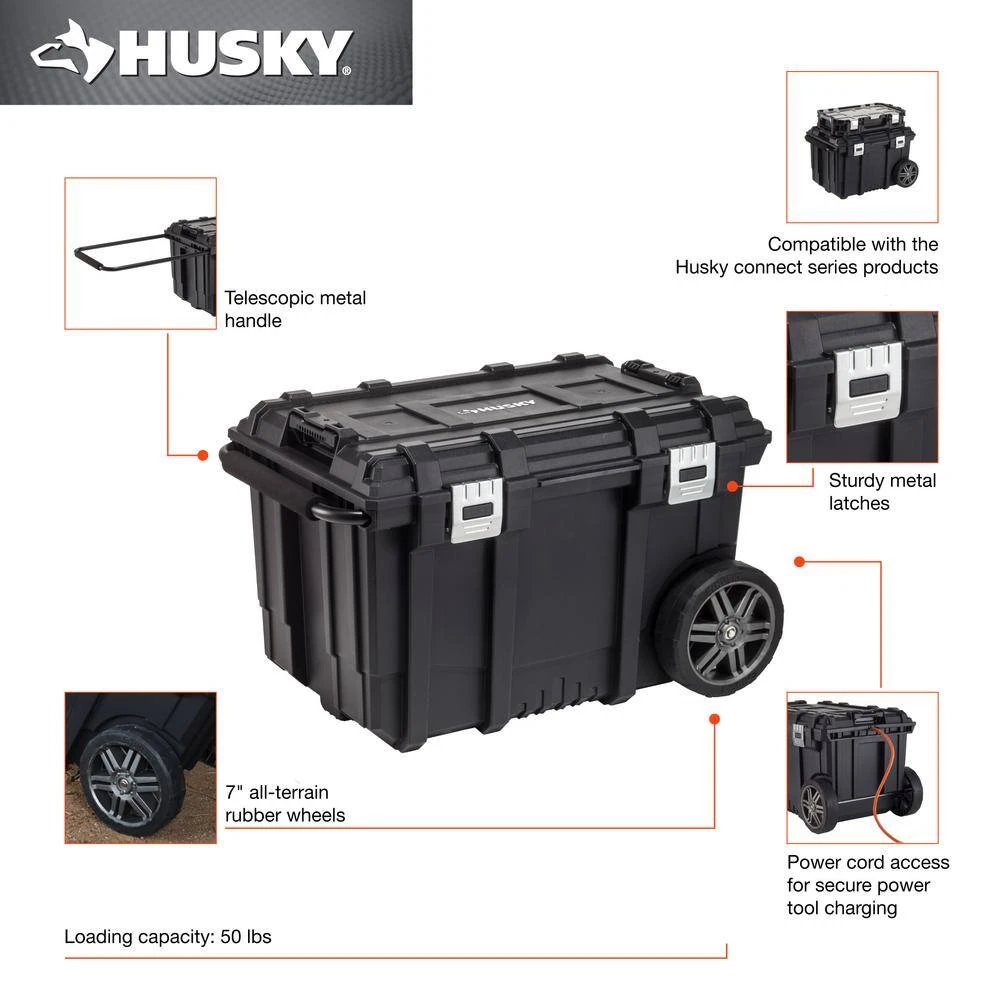 Husky 26 In. Connect Rolling Tool Box Black 6 Husky 26 In. Connect Rolling Tool Box Black - Image 6