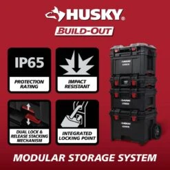 Husky Build-Out 22 In. Modular Tool Storage Tool Case -Husky Shop black husky modular tool storage systems 22842 fa 1000