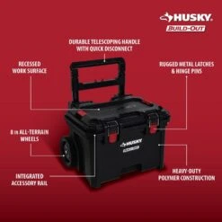 Husky Build-Out 22 In. Modular Tool Storage Rolling Tool Box -Husky Shop black husky modular tool storage systems 22844 1f 1000