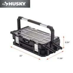 Husky Connect Stackable Portable Cantilever 22 Removable Compartment Small Tool And Parts Organizer With Steel Handle -Husky Shop black husky modular tool storage systems 230379 77 1000