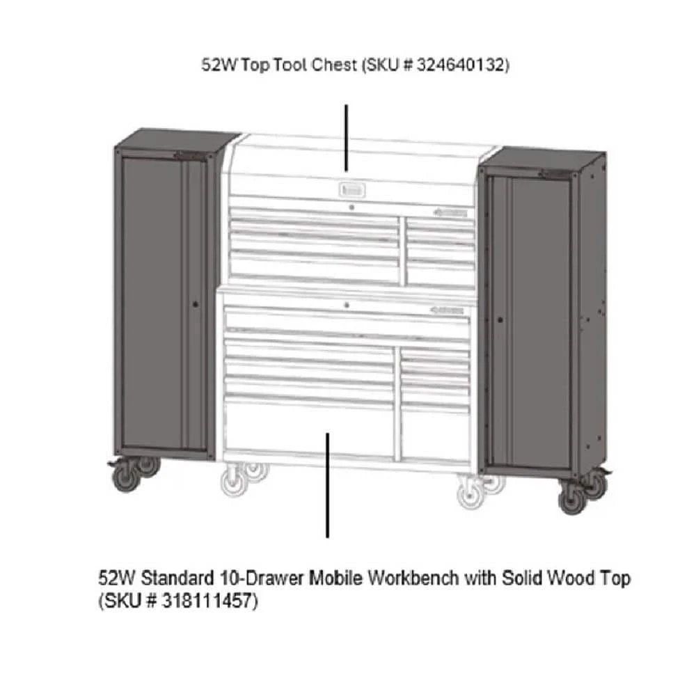 Husky Modular 20 In. W Standard Duty 3-Shelf Black Side Tool Chest 11 Husky Modular 20 In. W Standard Duty 3-Shelf Black Side Tool Chest - Image 11