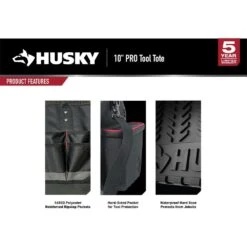 Husky Heavy Duty 10 In. PRO Tool Tote -Husky Shop black husky tool bags h 010 76 1000