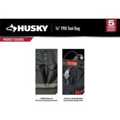 Husky Heavy-Duty 14 In. PRO Tool Bag -Husky Shop black husky tool bags h 014 slo 76 1000