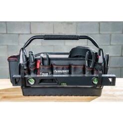 Husky Heavy-Duty 20 In. PRO All-Trade Tool Tote -Husky Shop black husky tool bags h 2220 1f 1000