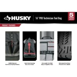 Husky Heavy-Duty 16 In. PRO Technician Tool Bag -Husky Shop black husky tool bags h 68006 76 1000