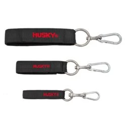 Husky 24 In. Heavy-Duty Hanging Carabiner Strap Zinc-Plated Steel With Quick-Release Hook And Loop Fastening In Black (2-Pack) -Husky Shop black husky tool bags hd00139 th2pk fa 1000