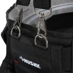 Husky 2-Bag 18-Pocket Black Framer's Suspension Rig Work Tool Belt With Suspenders -Husky Shop black husky tool belts hd00116 th 66 1000