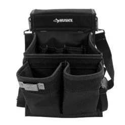 Husky Heavy-Duty 14-Pocket Electrician's Tool Belt Pouch In Black -Husky Shop black husky tool belts hd00143 4f 1000