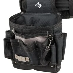 Husky Electricians 2-Bag Work Tool Belt With Suspenders -Husky Shop black husky tool belts hd00174 1d 1000