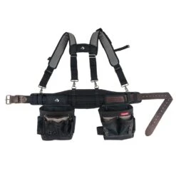 Husky Electricians 2-Bag Work Tool Belt With Suspenders