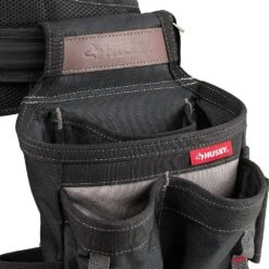 Husky Electricians 2-Bag Work Tool Belt With Suspenders -Husky Shop black husky tool belts hd00174 a0 1000
