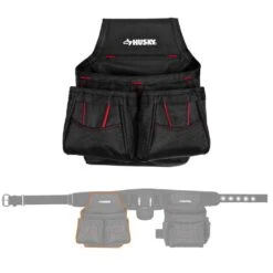 Husky 2-Bag 10-Pocket Contractor's Work Tool Belt Tool Storage In Black 12 Husky 2-Bag 10-Pocket Contractor's Work Tool Belt Tool Storage In Black -Husky Shop black husky tool belts hd858759 th 4f 1000
