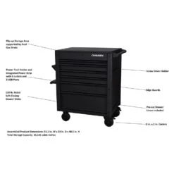 Husky Tool Storage 31 In. W 6-Drawer Black Rolling Tool Cart -Husky Shop black husky tool carts h30mech6blk 40 1000