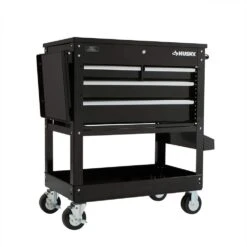 Husky Tool Storage 33 In. W Mechanics Cart With Extended Side Table And Bottle Tray 20 Husky Tool Storage 33 In. W Mechanics Cart With Extended Side Table And Bottle Tray -Husky Shop black husky tool carts xhouc3304b11 66 1000