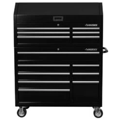 Husky 46 In. 14-Drawer Tool Chest And Cabinet Combo In Black -Husky Shop black husky tool chest combos h46ch6tr8 4f 1000