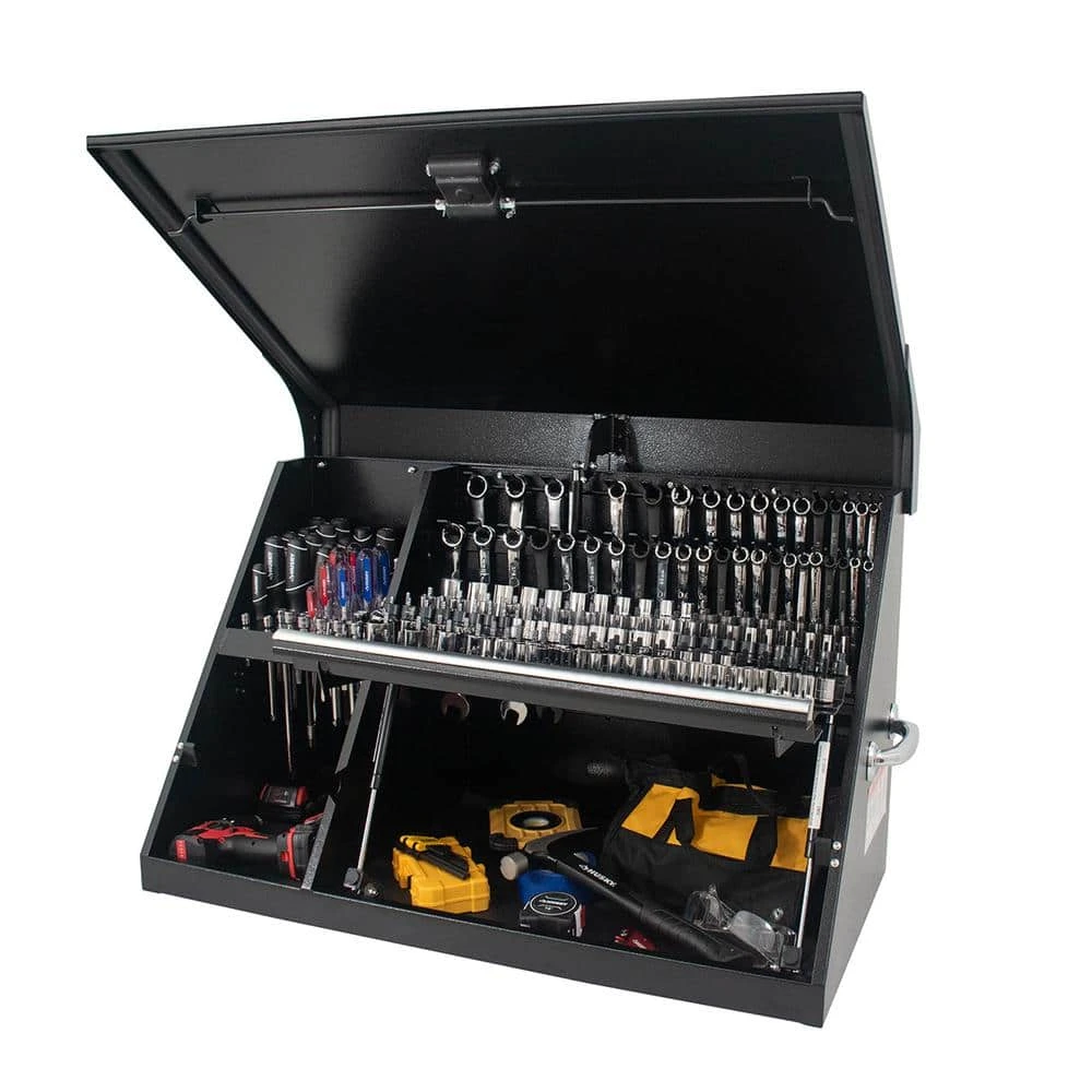 Husky Heavy-Duty 36 In. W X 17 In. D Black Steel Portable Triangle Top Chest For Sockets, Wrenches And Screwdrivers 3 Husky Heavy-Duty 36 In. W X 17 In. D Black Steel Portable Triangle Top Chest For Sockets, Wrenches And Screwdrivers - Image 3
