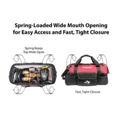 Husky 22 In. Spring-Loaded Tool Bag -Husky Shop black red husky tool bags 1h 2220 slo 76 1000