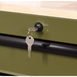 Husky 46 In. W X 18.1 In. D 9-Drawer Army Green Mobile Workbench Cabinet With Solid Wood Top -Husky Shop gloss army green husky mobile workbenches h46x18mwc9army m 44 1000