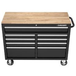 Husky Tool Storage 46 In. W X 18 In. D 9-Drawer Mobile Workbench Cabinet In Gloss Black 23 Husky Tool Storage 46 In. W X 18 In. D 9-Drawer Mobile Workbench Cabinet In Gloss Black -Husky Shop gloss black husky mobile workbenches h46x18mwc9blk fa 1000