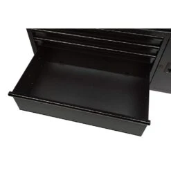 Husky 56 In. W X 24.5 In. D Deep 5-Drawer 1-Door Gloss Black Deep Tool Chest Mobile Workbench With Hardwood Top -Husky Shop gloss black husky mobile workbenches h56mwc5gbkxd tl 4f 1000