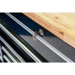 Husky 84 In. W 18 In. D 15-Drawer Mobile Workbench With Wood Top In Gloss Black -Husky Shop gloss black husky mobile workbenches hotc8415b11m 66 1000