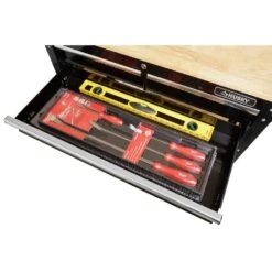 Husky Tool Storage 3-Drawer 36 In. W Standard Duty Gloss Black Rolling Tool Cart With Hardwood Top -Husky Shop gloss black husky tool carts houc3603b1qwk 66 1000