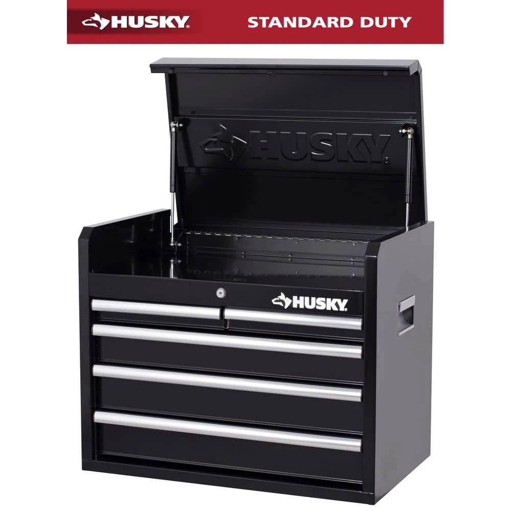Husky Tool Storage 26 In. W X 16 In. D 5-Drawer Gloss Black Top Tool Chest 1 Husky Tool Storage 26 In. W X 16 In. D 5-Drawer Gloss Black Top Tool Chest